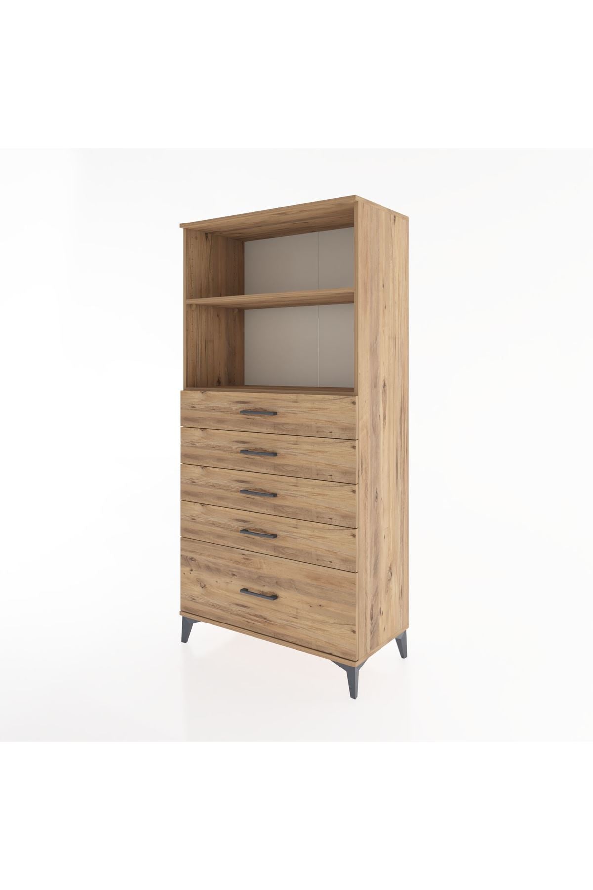 Hyperion Dolap 2 Raflı 5 Çekmeceli 88x44x182 - S57M040V9B