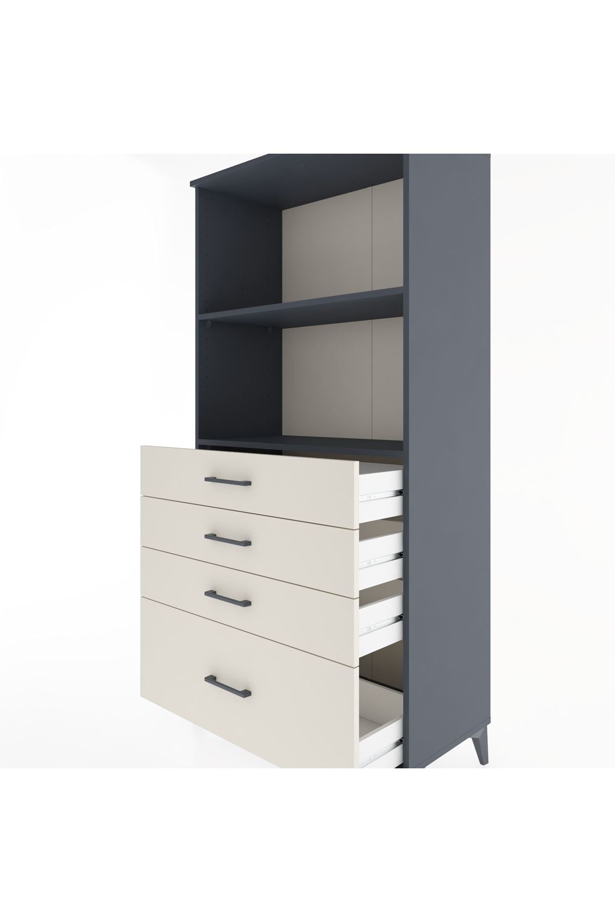 Hyperion Dolap 2 Raflı 4 Çekmeceli 88x44x182 - S57M041V4B