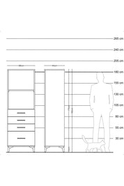 Hyperion Dolap 2 Raflı 4 Çekmeceli 88x44x182 - S57M041V6B