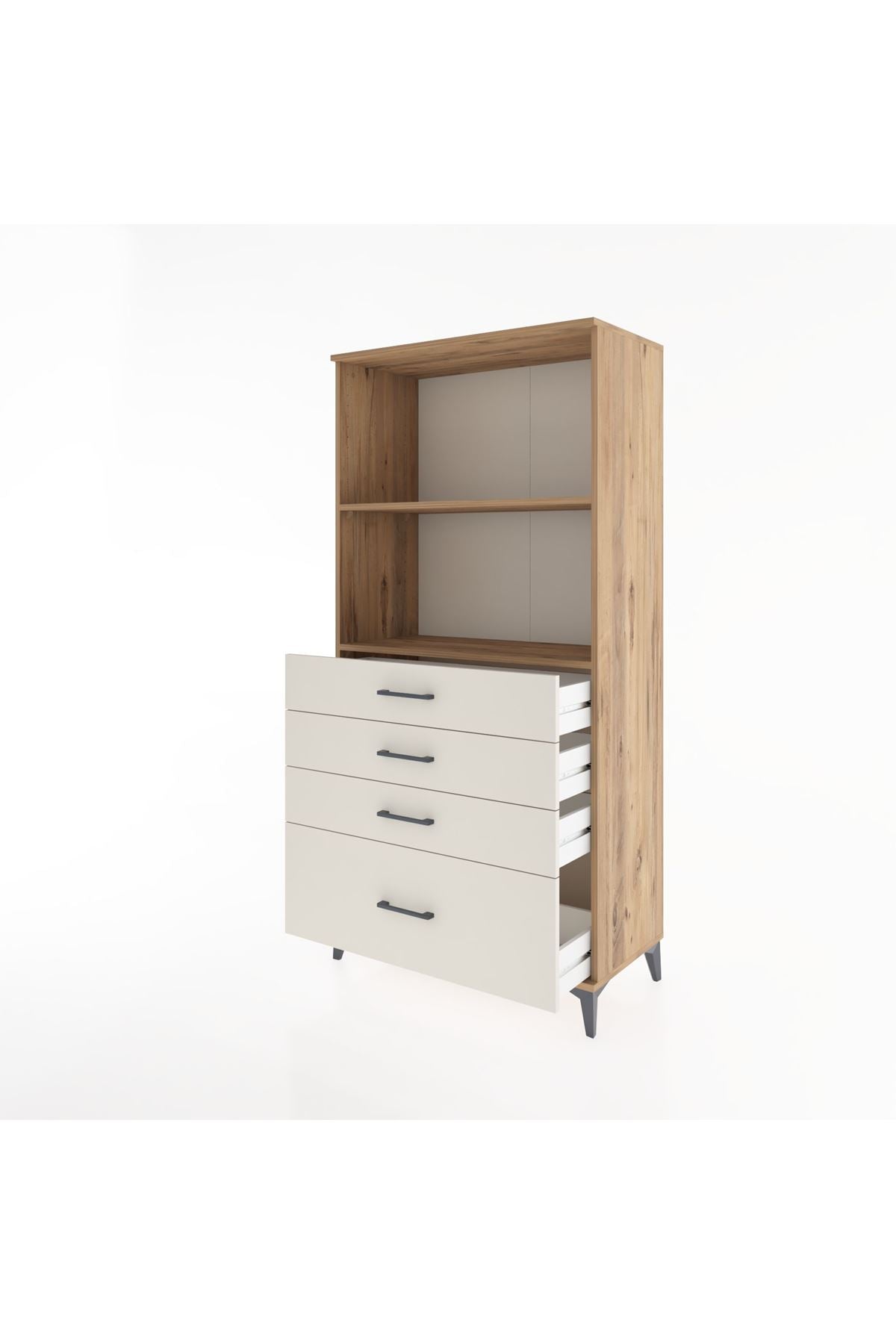 Hyperion Dolap 2 Raflı 4 Çekmeceli 88x44x182 - S57M041V7B