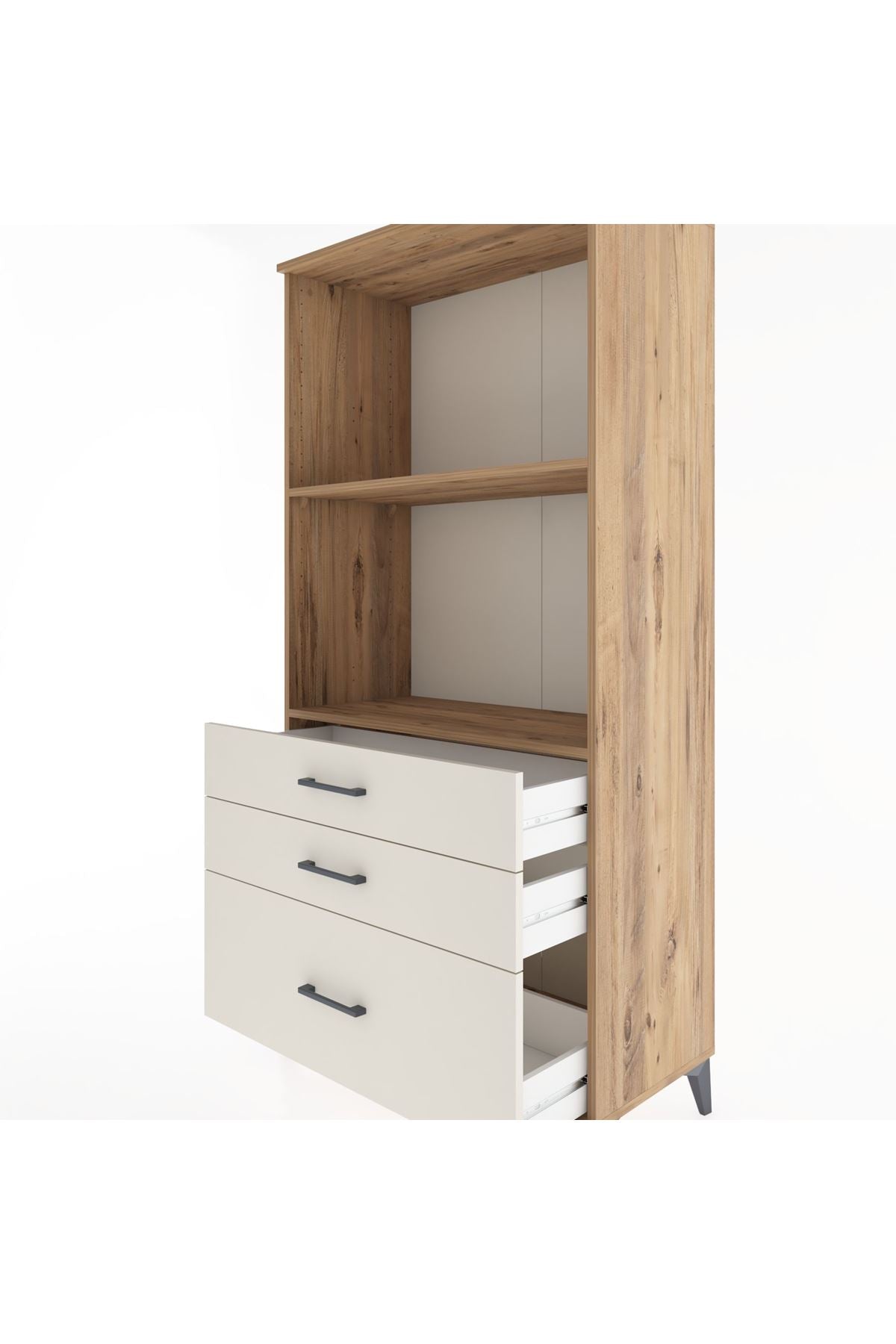 Hyperion Dolap 2 Raflı 3 Çekmeceli 88x44x182 - S57M042V7B