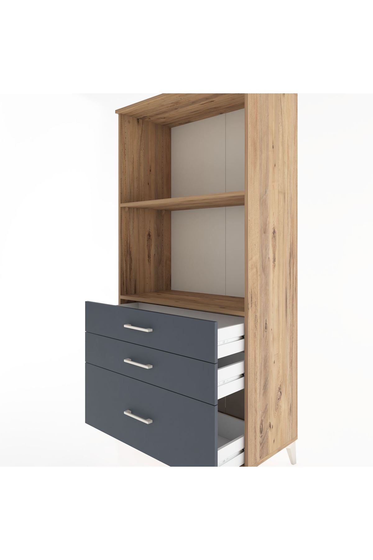 Hyperion Dolap 2 Raflı 3 Çekmeceli 88x44x182 - S57M042V8B