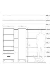 Hyperion Dolap 4 Raflı 2 Çekmeceli 88x44x182 - S57M043V8B