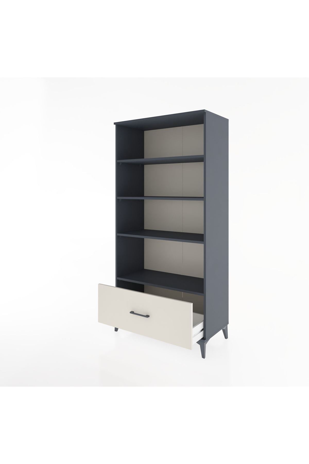 Hyperion Dolap 4 Raflı Tek Çekmeceli 88x44x182 - S57M044V4B