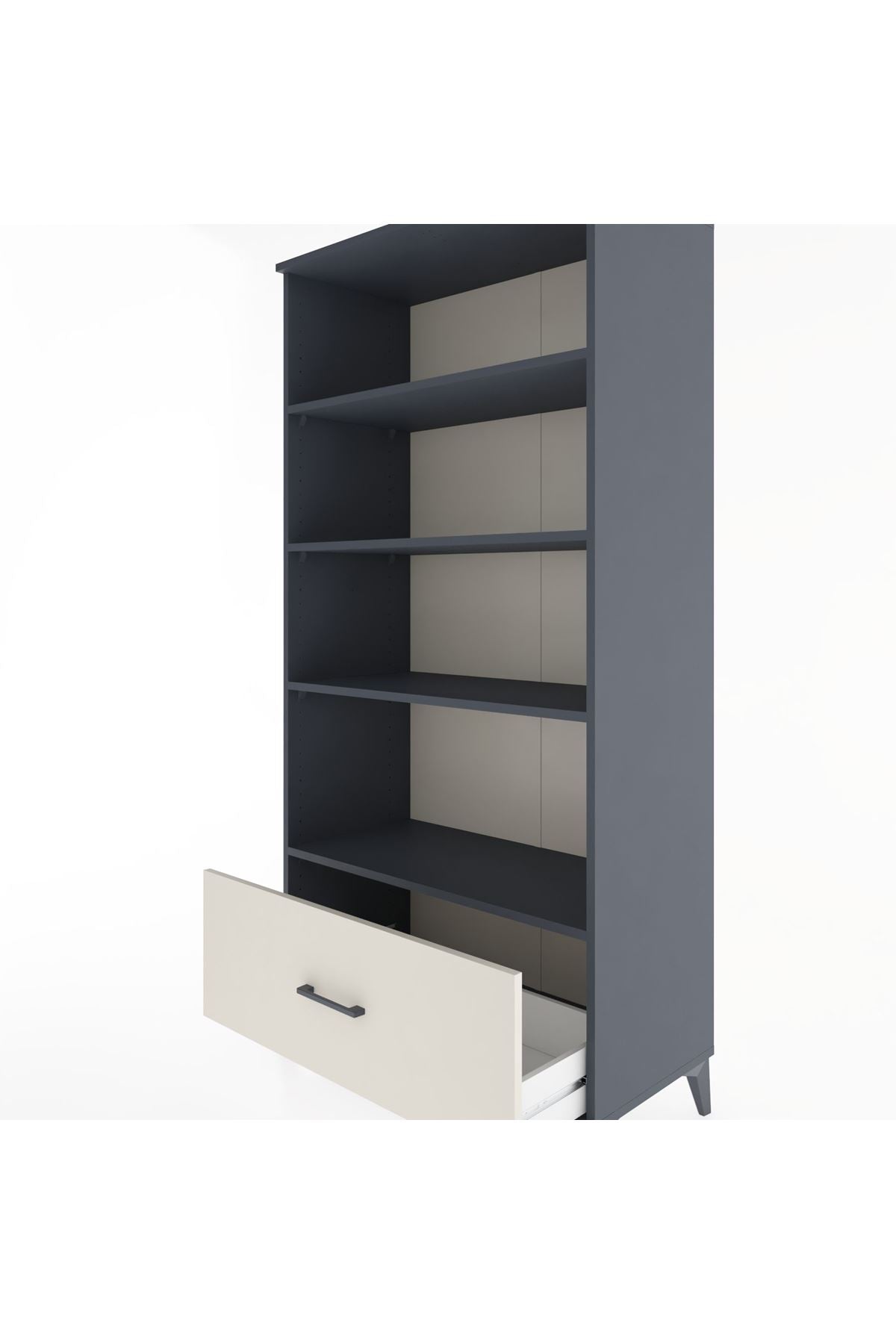 Hyperion Dolap 4 Raflı Tek Çekmeceli 88x44x182 - S57M044V4B