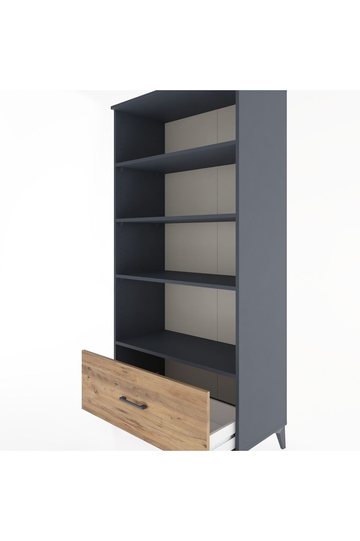 Hyperion Dolap 4 Raflı Tek Çekmeceli 88x44x182 - S57M044V6B