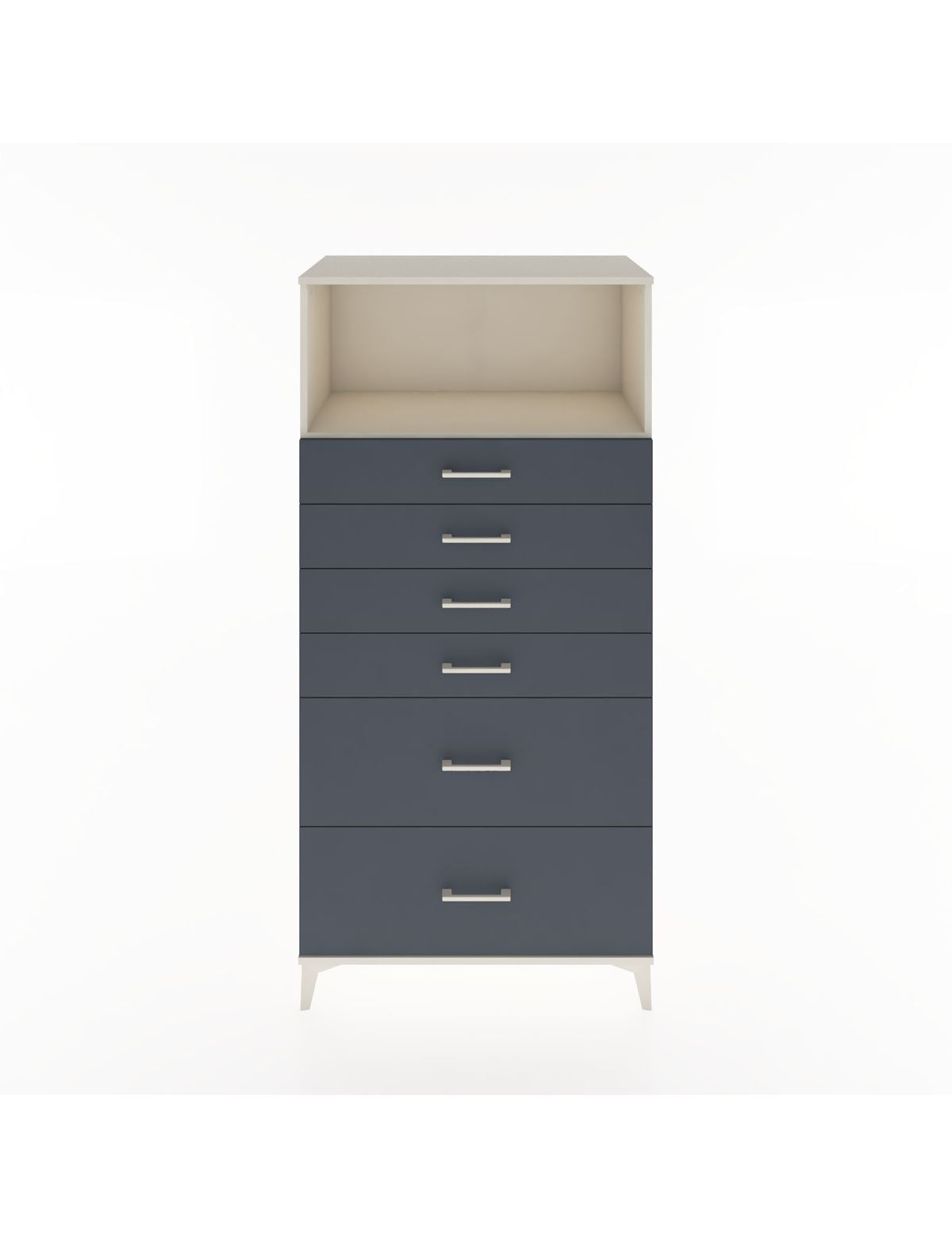 Hyperion Dolap Tek Raflı 6 Çekmeceli 88x44x182 - S57M045V2B