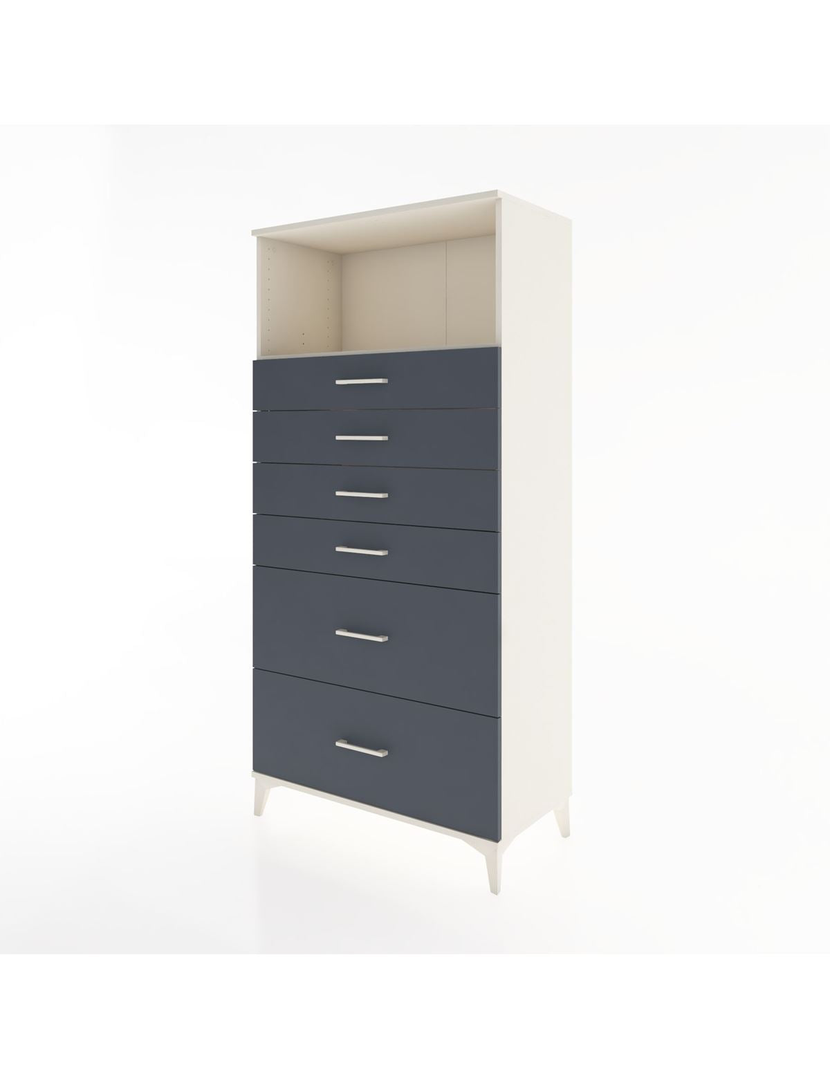Hyperion Dolap Tek Raflı 6 Çekmeceli 88x44x182 - S57M045V2B
