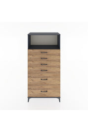 Hyperion Dolap Tek Raflı 6 Çekmeceli 88x44x182 - S57M045V6B