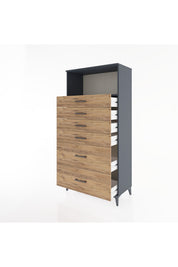 Hyperion Dolap Tek Raflı 6 Çekmeceli 88x44x182 - S57M045V6B