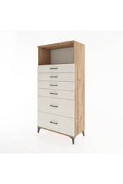 Hyperion Dolap Tek Raflı 6 Çekmeceli 88x44x182 - S57M045V7B