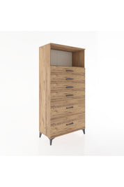 Hyperion Dolap Tek Raflı 6 Çekmeceli 88x44x182 - S57M045V9B