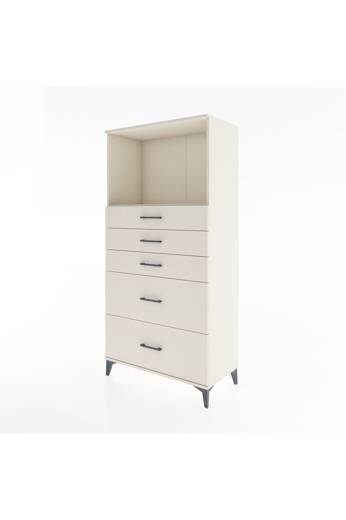 Hyperion Dolap Tek Raflı 5 Çekmeceli 88x44x182 - S57M046V1B