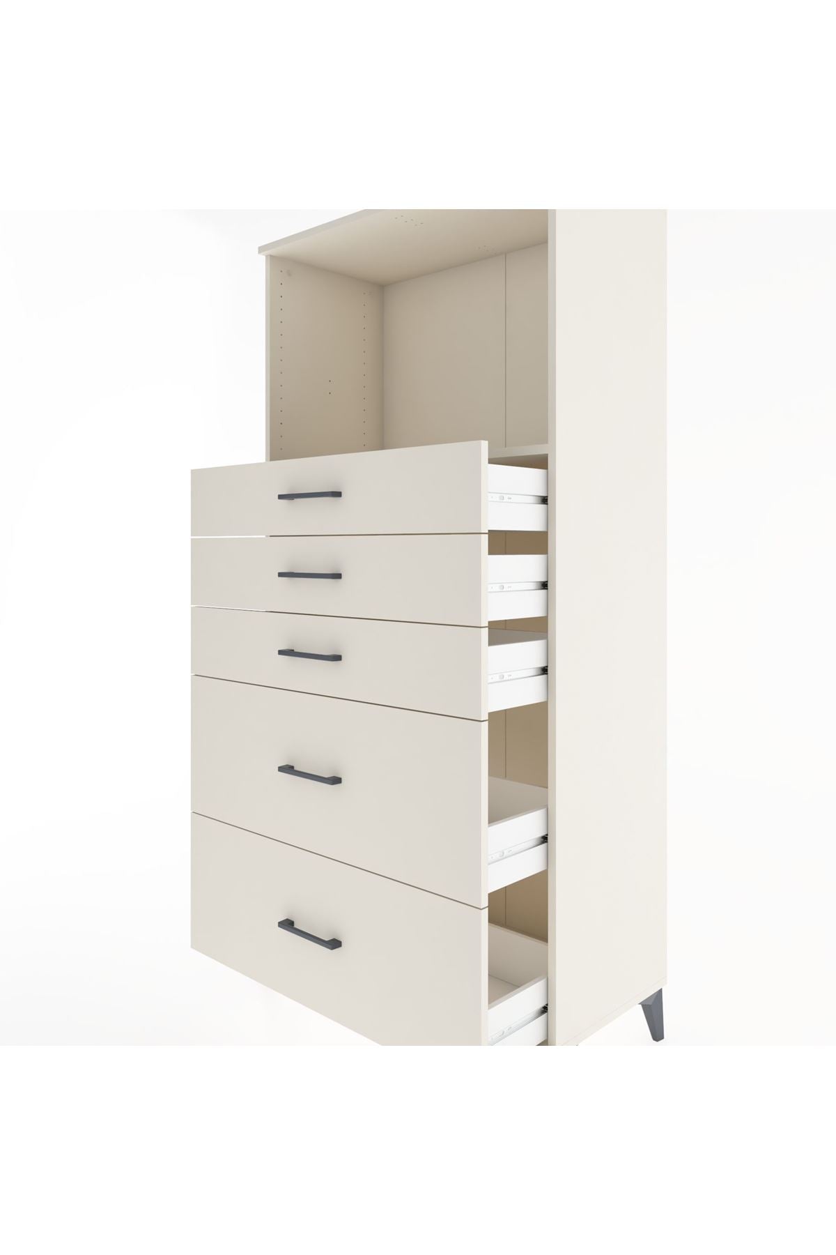 Hyperion Dolap Tek Raflı 5 Çekmeceli 88x44x182 - S57M046V1B