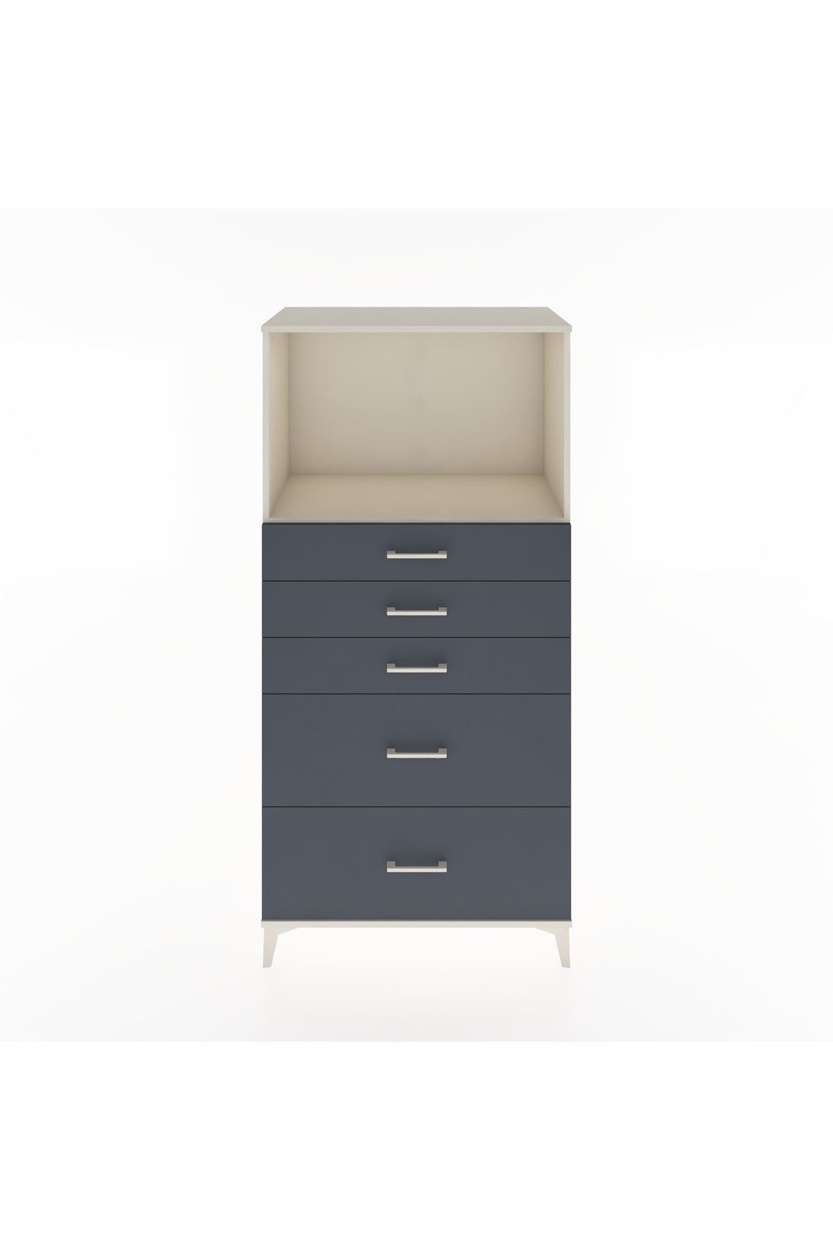 Hyperion Dolap Tek Raflı 5 Çekmeceli 88x44x182 - S57M046V2B