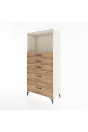 Hyperion Dolap Tek Raflı 5 Çekmeceli 88x44x182 - S57M046V3B