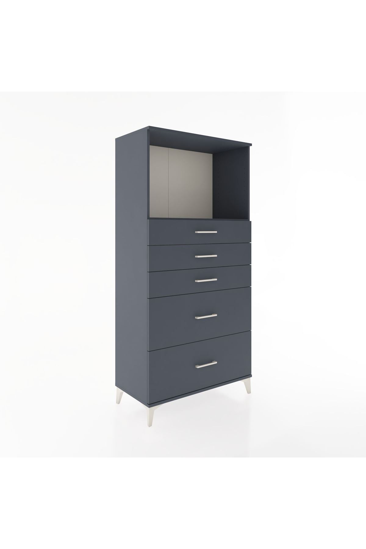 Hyperion Dolap Tek Raflı 5 Çekmeceli 88x44x182 - S57M046V5B