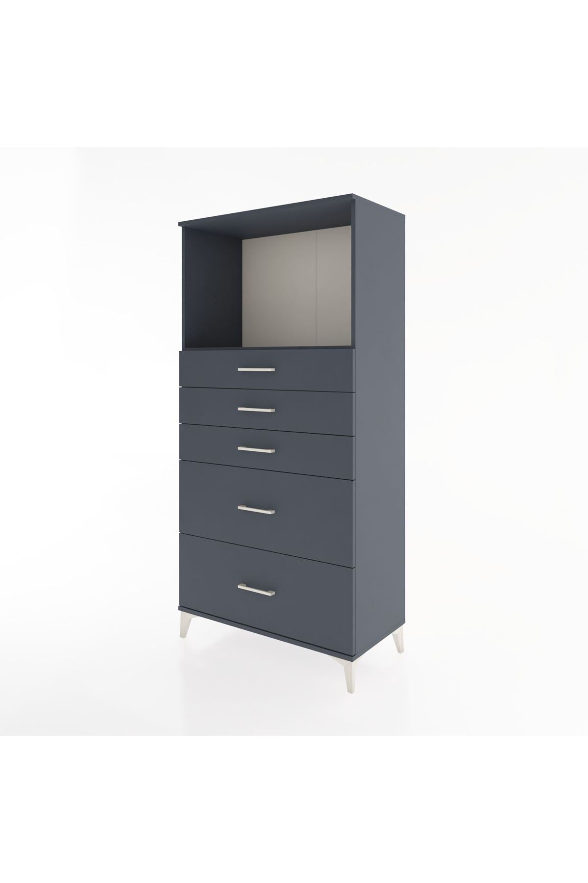 Hyperion Dolap Tek Raflı 5 Çekmeceli 88x44x182 - S57M046V5B
