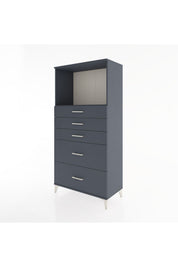Hyperion Dolap Tek Raflı 5 Çekmeceli 88x44x182 - S57M046V5B
