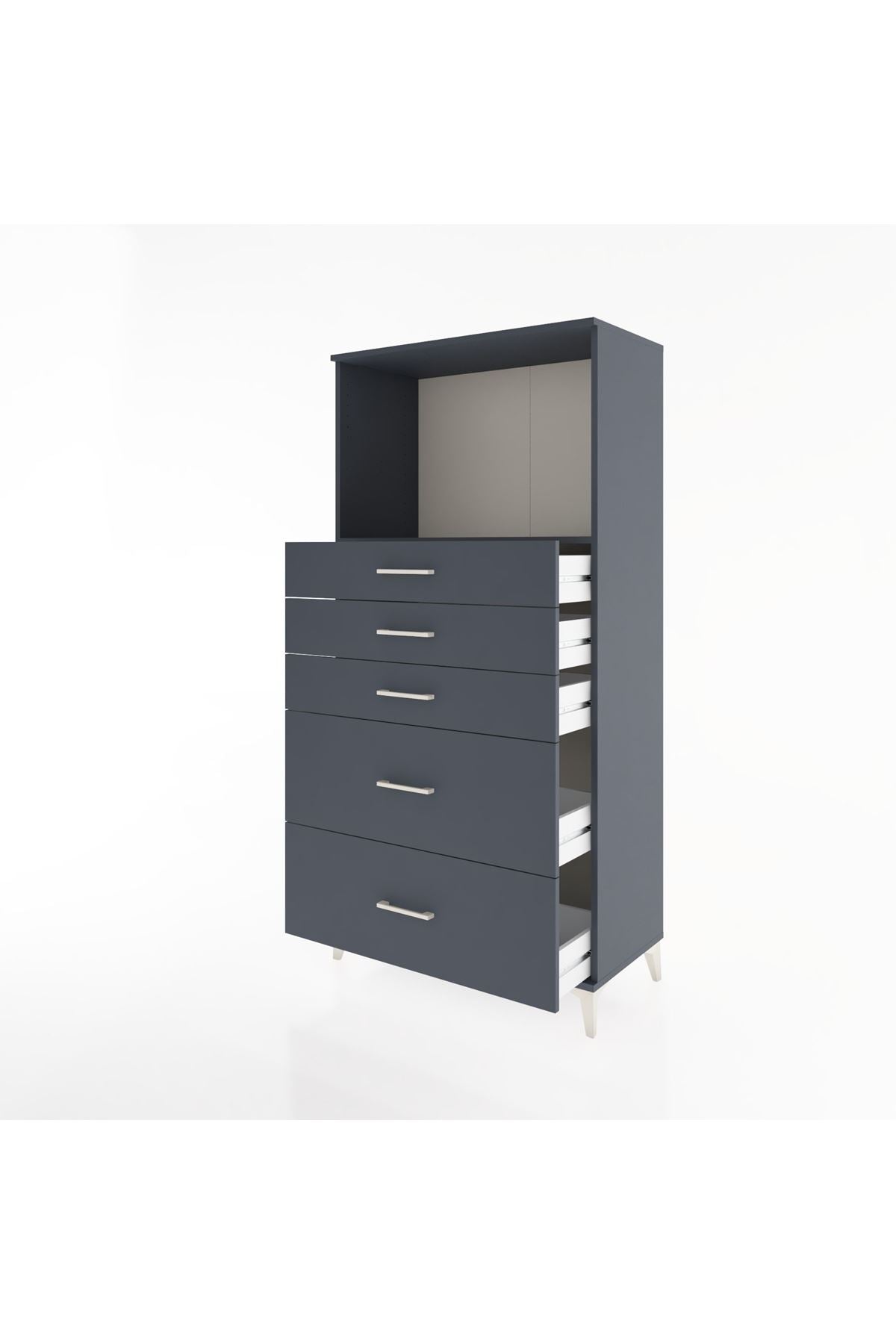 Hyperion Dolap Tek Raflı 5 Çekmeceli 88x44x182 - S57M046V5B