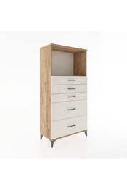 Hyperion Dolap Tek Raflı 5 Çekmeceli 88x44x182 - S57M046V7B