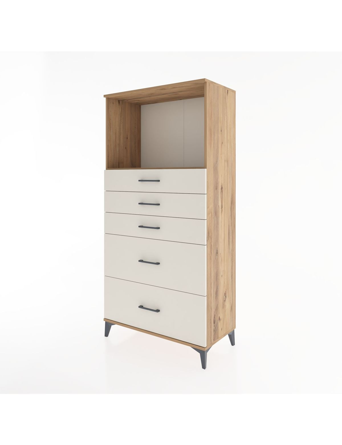 Hyperion Dolap Tek Raflı 5 Çekmeceli 88x44x182 - S57M046V7B