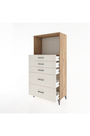 Hyperion Dolap Tek Raflı 5 Çekmeceli 88x44x182 - S57M046V7B