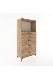 Hyperion Dolap Tek Raflı 5 Çekmeceli 88x44x182 - S57M046V9B