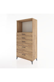 Hyperion Dolap Tek Raflı 5 Çekmeceli 88x44x182 - S57M046V9B