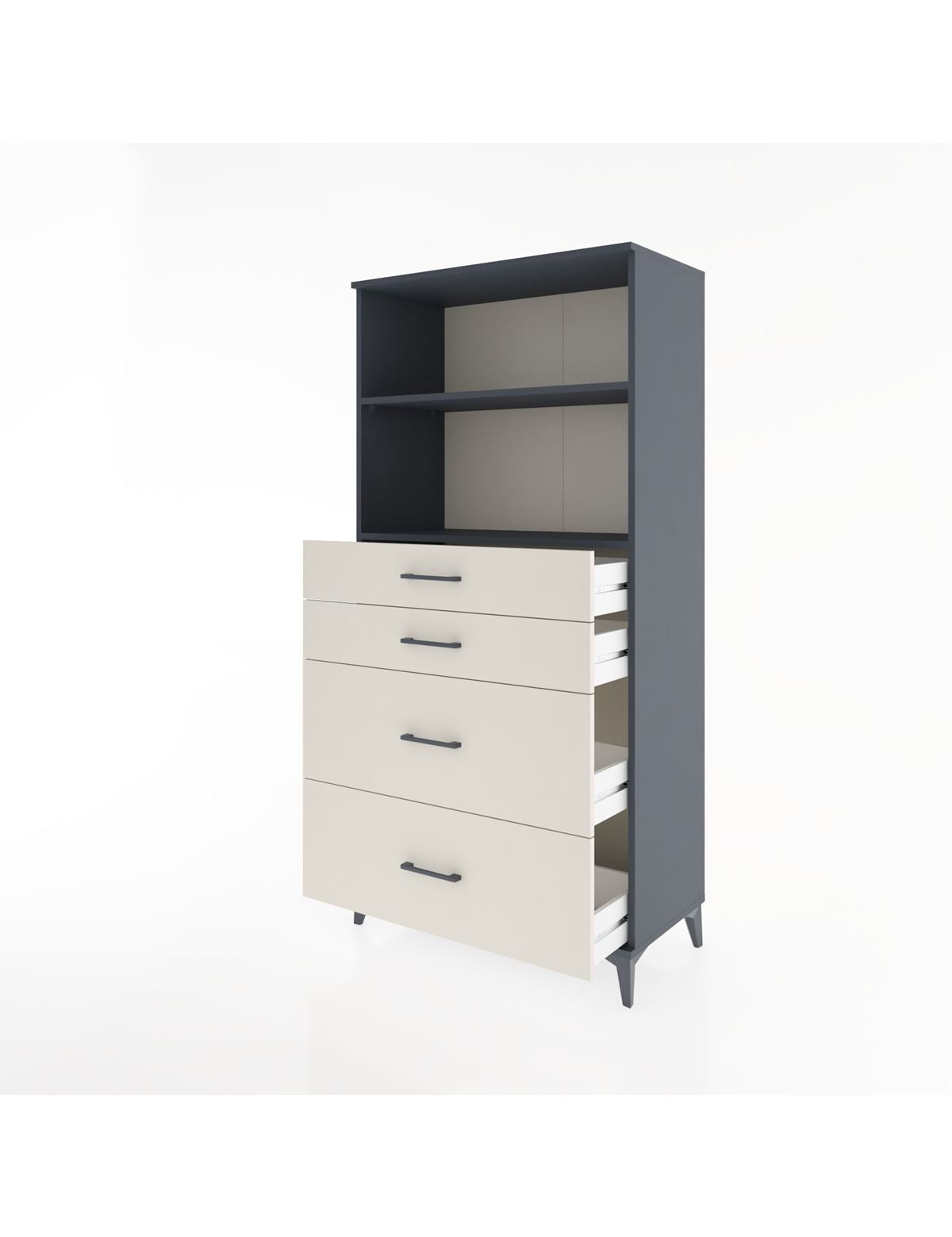 Hyperion Dolap 2 Raflı 4 Çekmeceli 88x44x182 - S57M047V4B