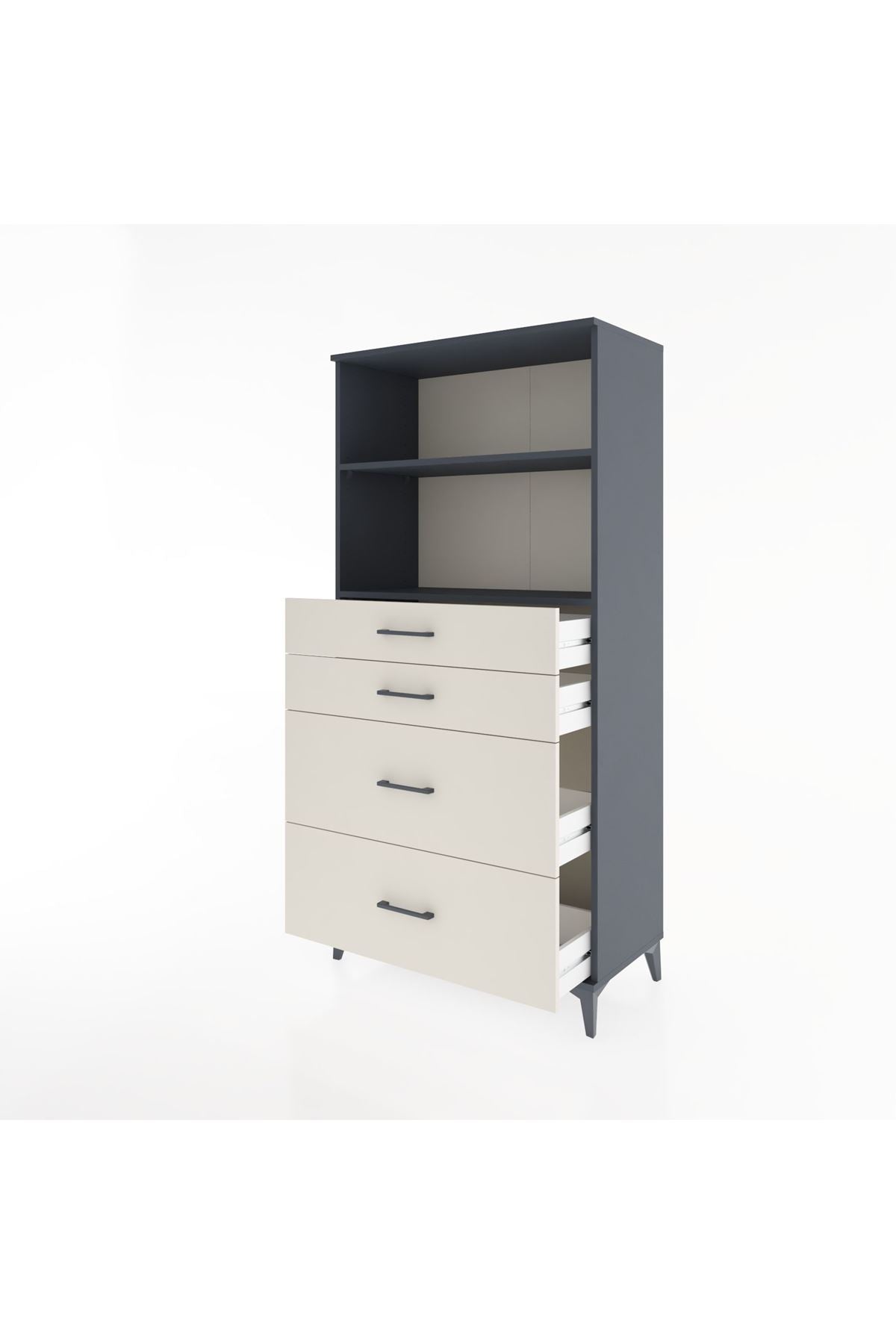 Hyperion Dolap 2 Raflı 4 Çekmeceli 88x44x182 - S57M047V4B