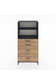 Hyperion Dolap 2 Raflı 4 Çekmeceli 88x44x182 - S57M047V6B