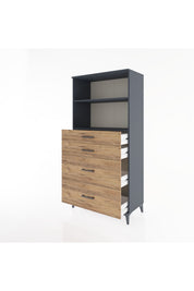 Hyperion Dolap 2 Raflı 4 Çekmeceli 88x44x182 - S57M047V6B