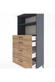 Hyperion Dolap 2 Raflı 4 Çekmeceli 88x44x182 - S57M047V6B