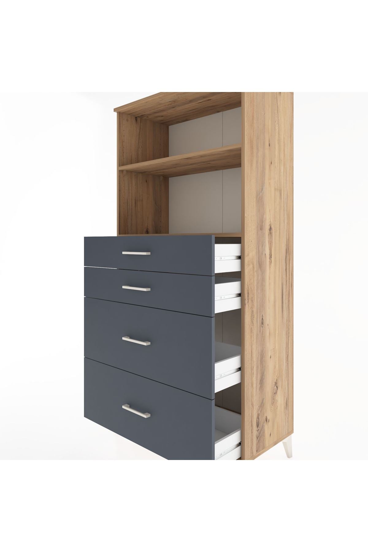 Hyperion Dolap 2 Raflı 4 Çekmeceli 88x44x182 - S57M047V8B