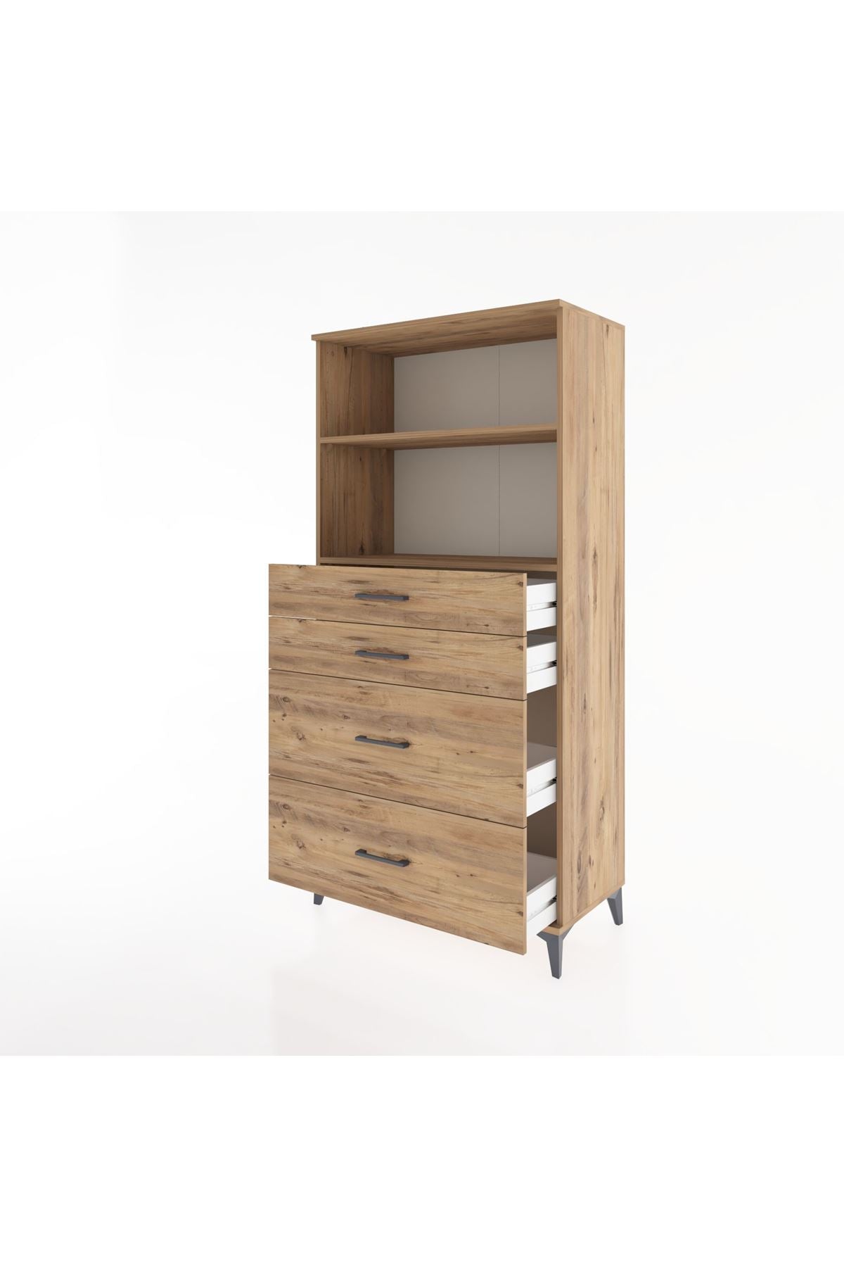 Hyperion Dolap 2 Raflı 4 Çekmeceli 88x44x182 - S57M047V9B