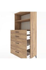 Hyperion Dolap 2 Raflı 4 Çekmeceli 88x44x182 - S57M047V9B