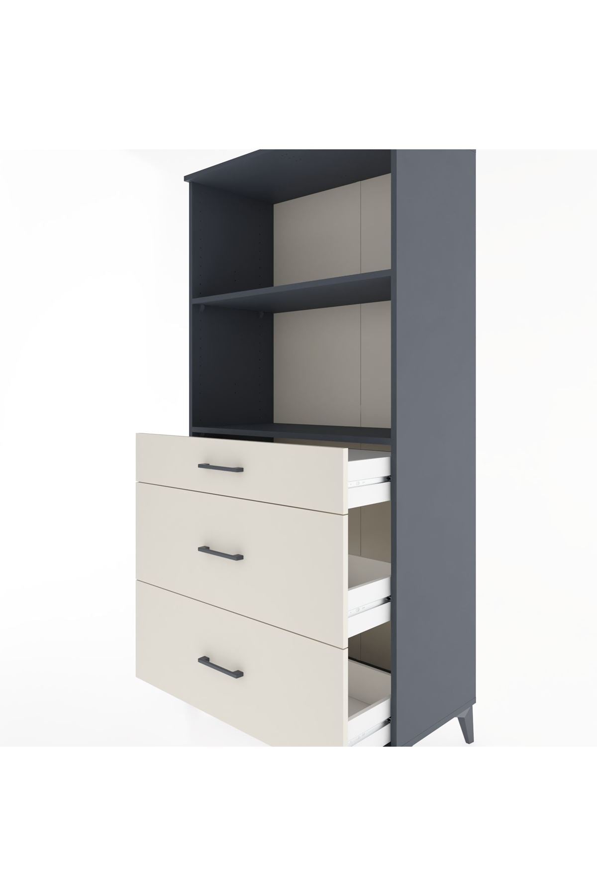 Hyperion Dolap 2 Raflı 3 Çekmeceli 88x44x182 - S57M048V4B
