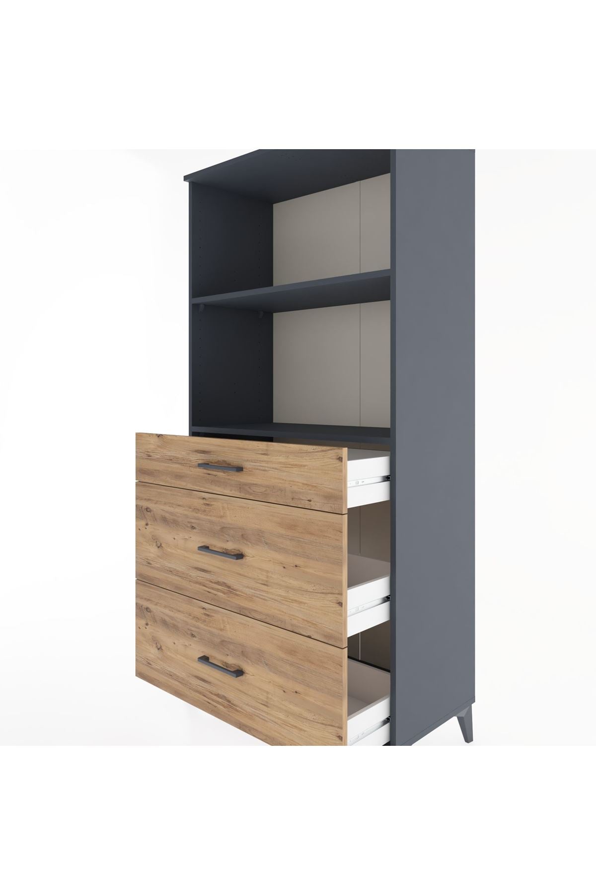 Hyperion Dolap 2 Raflı 3 Çekmeceli 88x44x182 - S57M048V6B