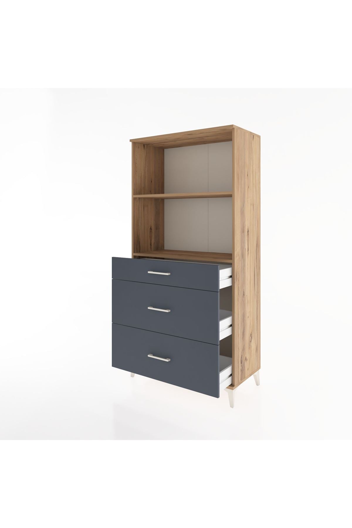 Hyperion Dolap 2 Raflı 3 Çekmeceli 88x44x182 - S57M048V8B