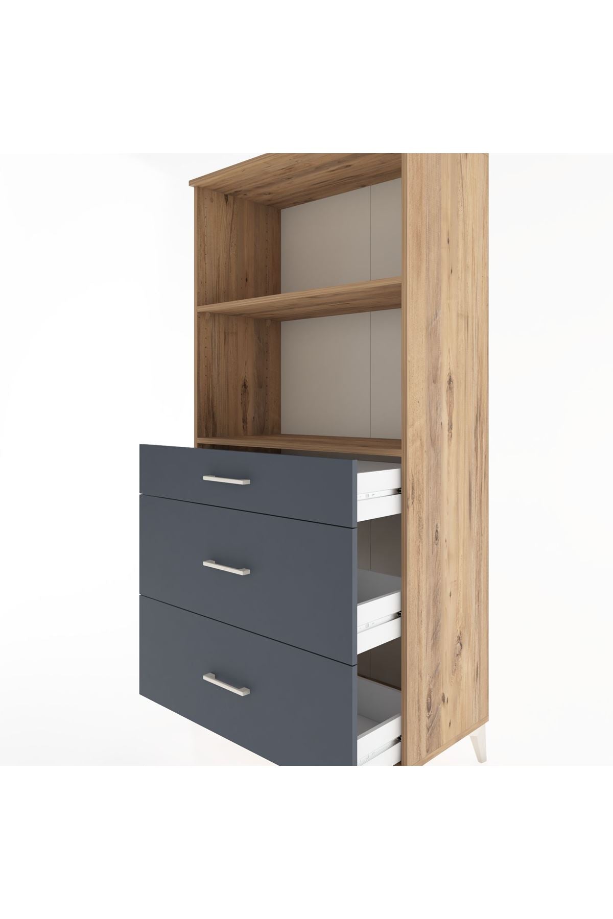 Hyperion Dolap 2 Raflı 3 Çekmeceli 88x44x182 - S57M048V8B