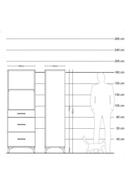 Hyperion Dolap 2 Raflı 3 Çekmeceli 88x44x182 - S57M048V8B
