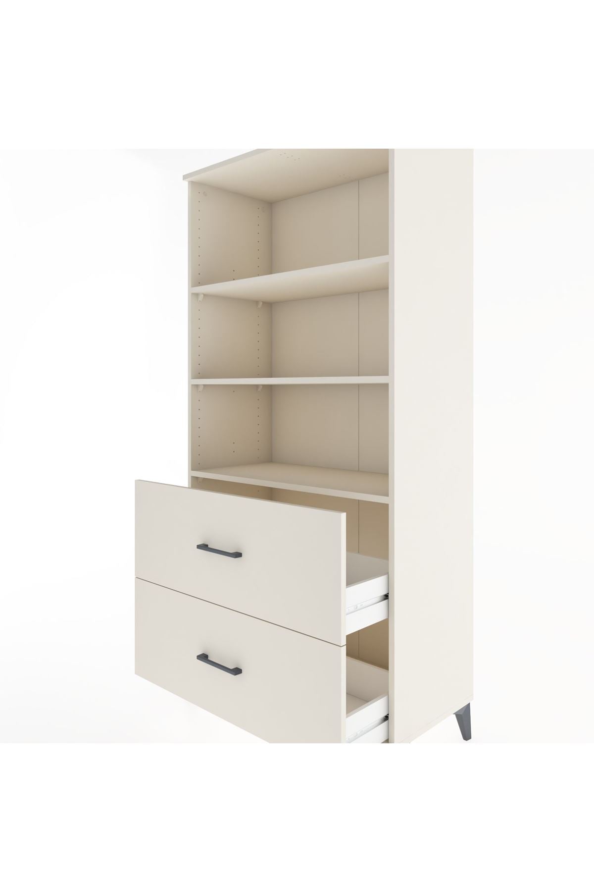 Hyperion Dolap 3 Raflı 2 Çekmeceli 88x44x182 - S57M049V1B