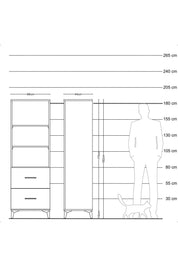 Hyperion Dolap 3 Raflı 2 Çekmeceli 88x44x182 - S57M049V1B