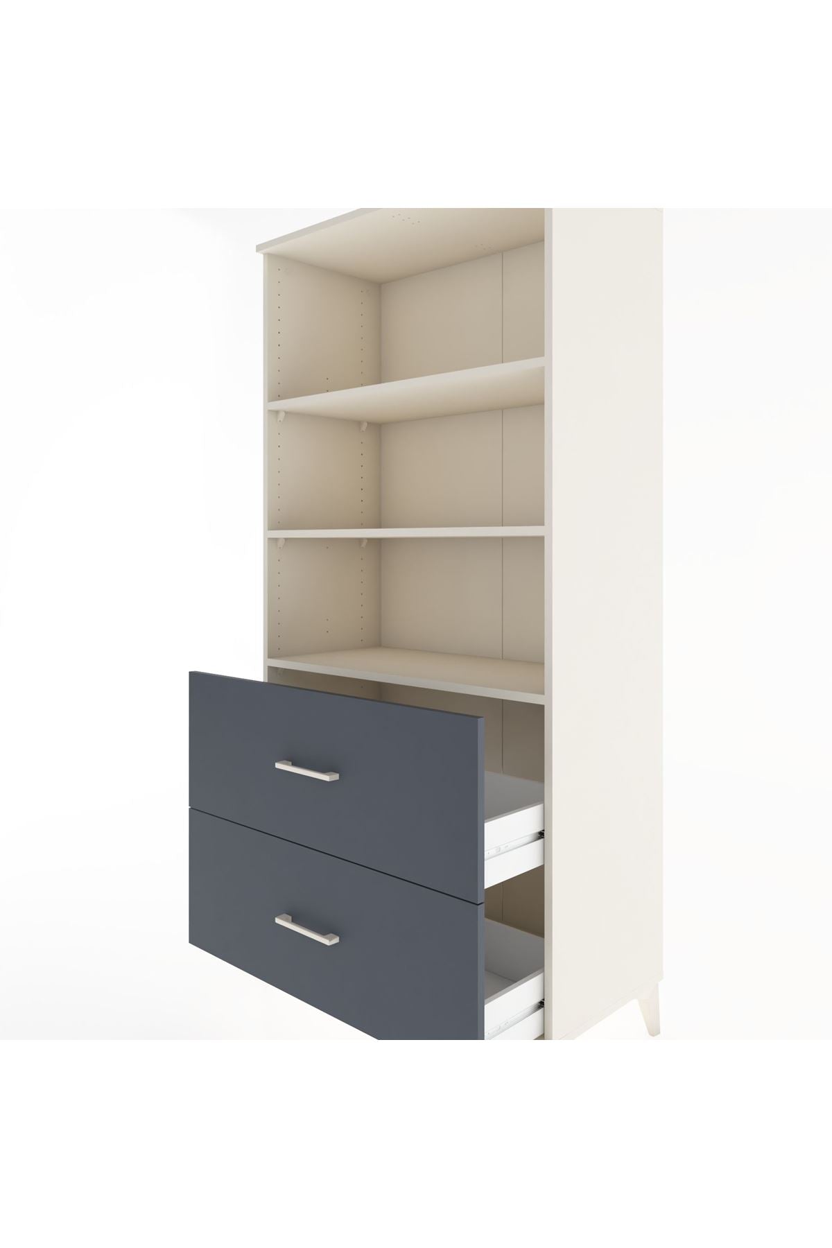 Hyperion Dolap 3 Raflı 2 Çekmeceli 88x44x182 - S57M049V2B