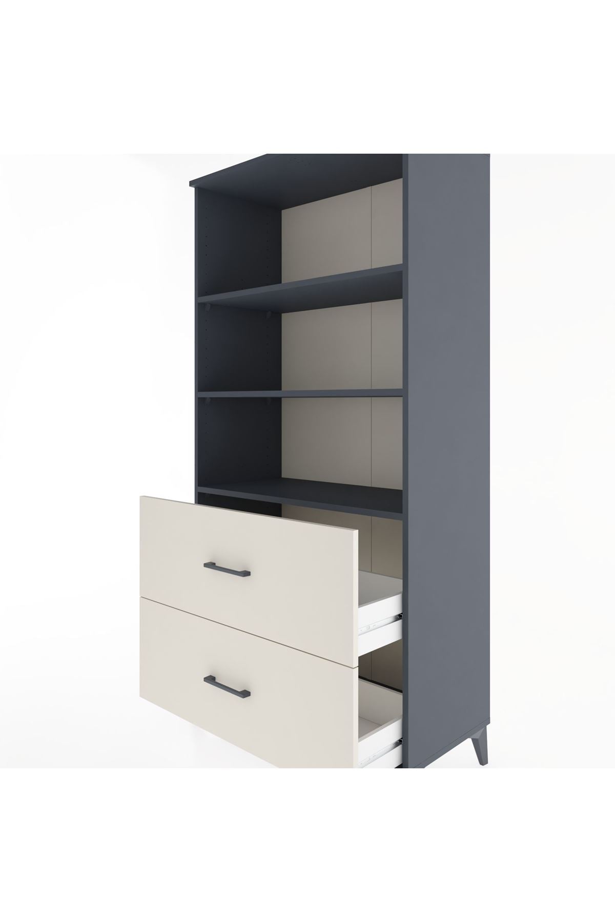 Hyperion Dolap 3 Raflı 2 Çekmeceli 88x44x182 - S57M049V4B