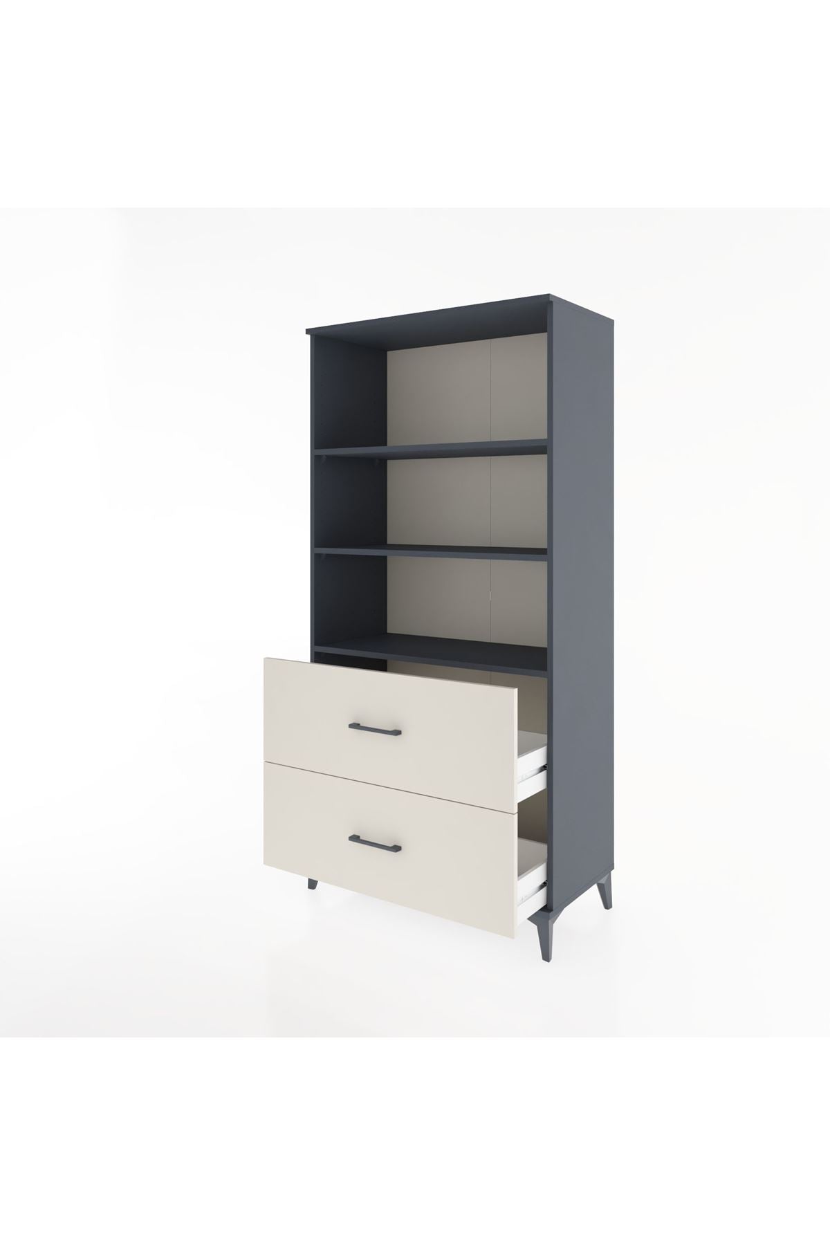 Hyperion Dolap 3 Raflı 2 Çekmeceli 88x44x182 - S57M049V4B