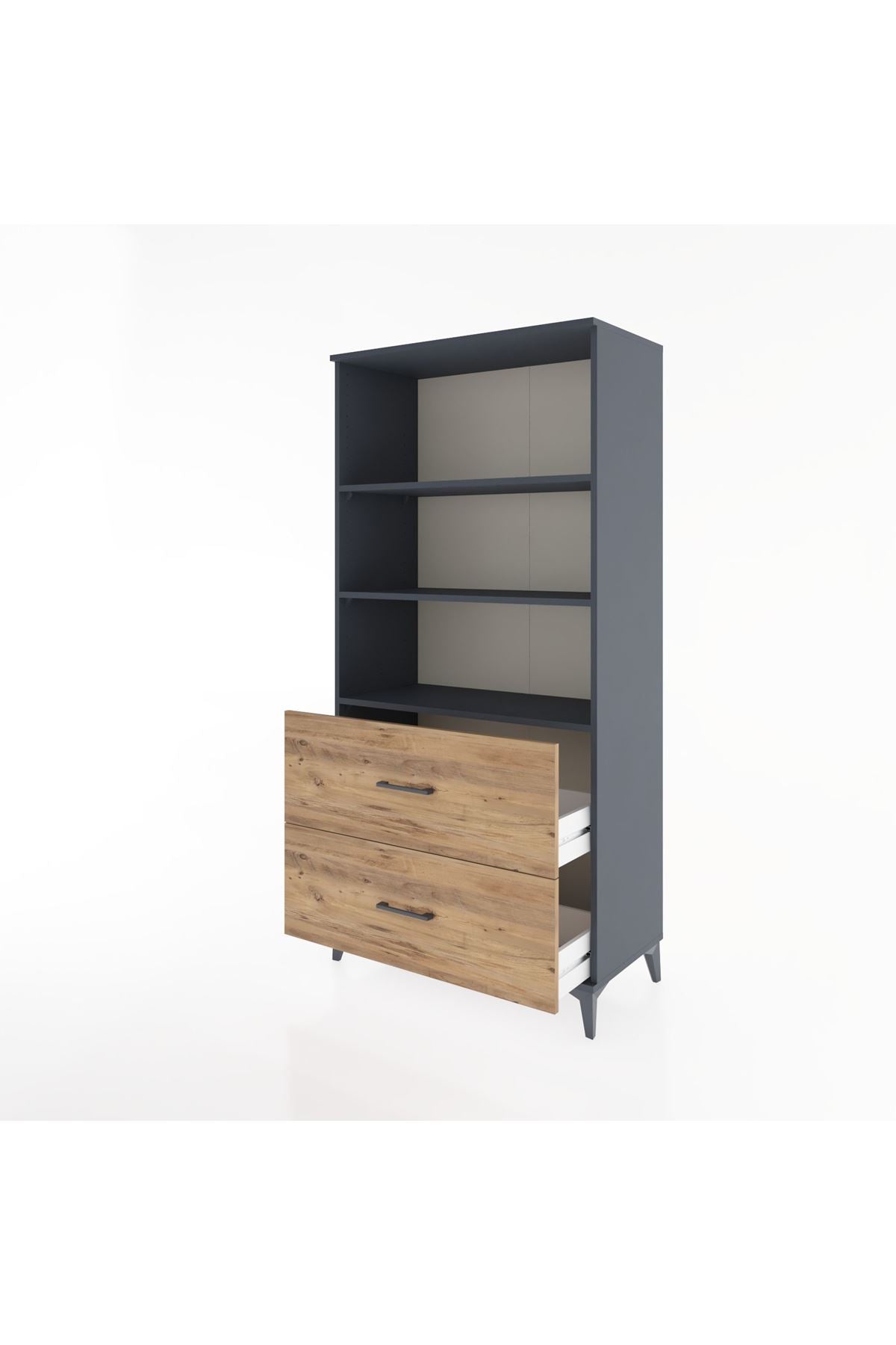 Hyperion Dolap 3 Raflı 2 Çekmeceli 88x44x182 - S57M049V6B