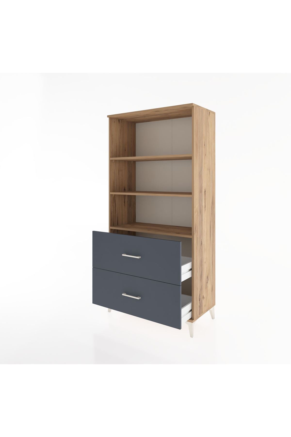Hyperion Dolap 3 Raflı 2 Çekmeceli 88x44x182 - S57M049V8B