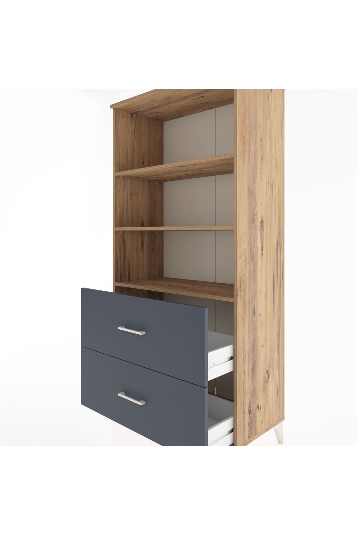 Hyperion Dolap 3 Raflı 2 Çekmeceli 88x44x182 - S57M049V8B